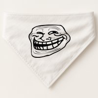 Funny Troll Face Nerd Geek USA-Made Doggie Bandana