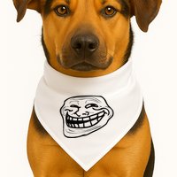 Funny Troll Face Nerd Geek USA-Made Doggie Bandana
