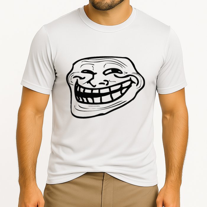 Funny Troll Face Nerd Geek Performance Shirt