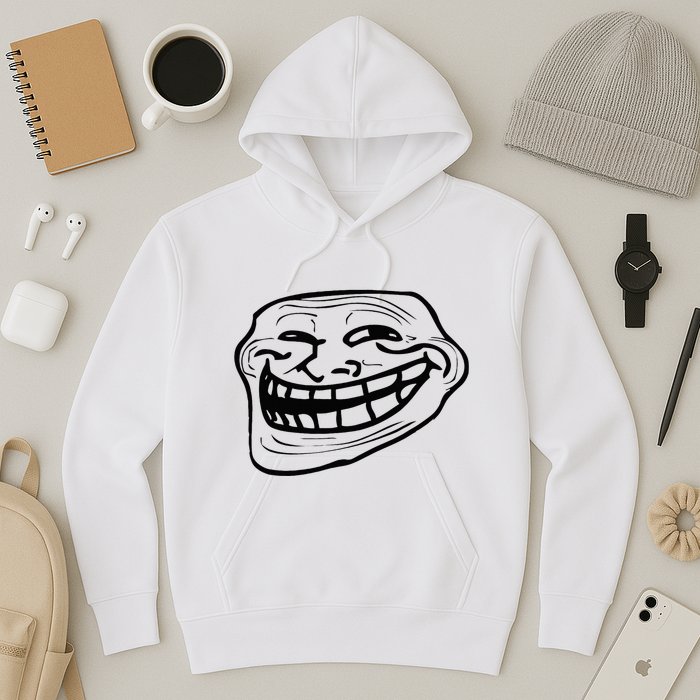 Funny Troll Face Nerd Geek Hoodie