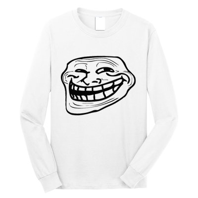 Funny Troll Face Nerd Geek Long Sleeve Shirt