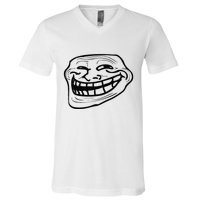 Funny Troll Face Nerd Geek V-Neck T-Shirt