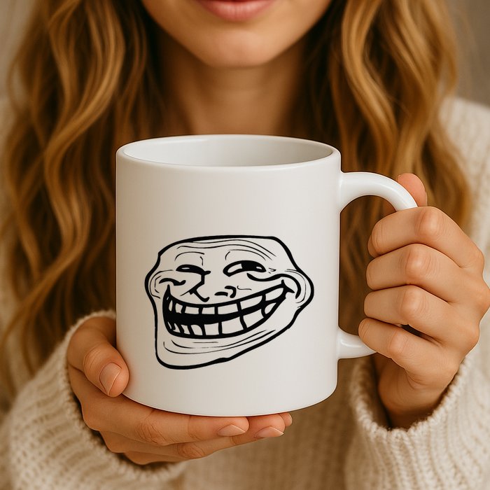 Funny Troll Face Nerd Geek Mug