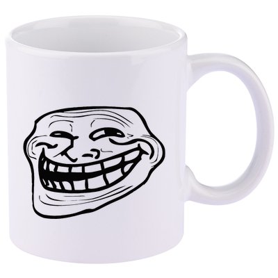 Funny Troll Face Nerd Geek 11oz C Handle Ceramic Mug