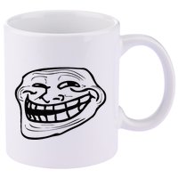 Funny Troll Face Nerd Geek 11oz C Handle Ceramic Mug