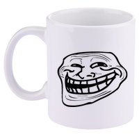 Funny Troll Face Nerd Geek 11oz C Handle Ceramic Mug