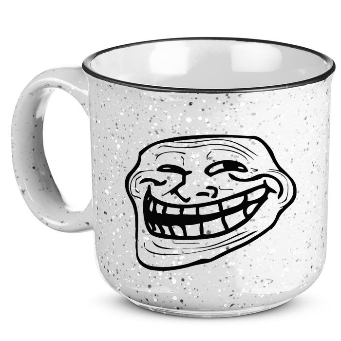 Funny Troll Face Nerd Geek 15oz Campfire Ceramic Mug