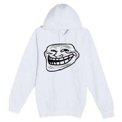 Funny Troll Face Nerd Geek Premium Pullover Hoodie