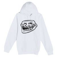 Funny Troll Face Nerd Geek Premium Pullover Hoodie