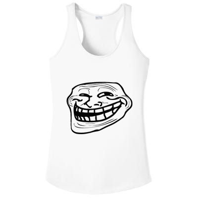 Funny Troll Face Nerd Geek Ladies PosiCharge Competitor Racerback Tank