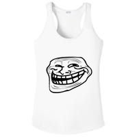 Funny Troll Face Nerd Geek Ladies PosiCharge Competitor Racerback Tank