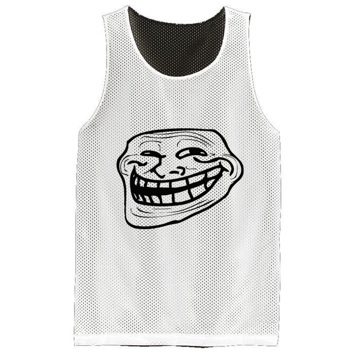 Funny Troll Face Nerd Geek Mesh Reversible Basketball Jersey Tank