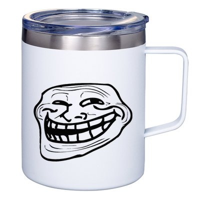Funny Troll Face Nerd Geek 12oz Stainless Steel Coffee Mug