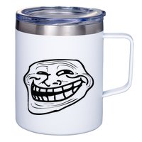 Funny Troll Face Nerd Geek 12oz Stainless Steel Coffee Mug