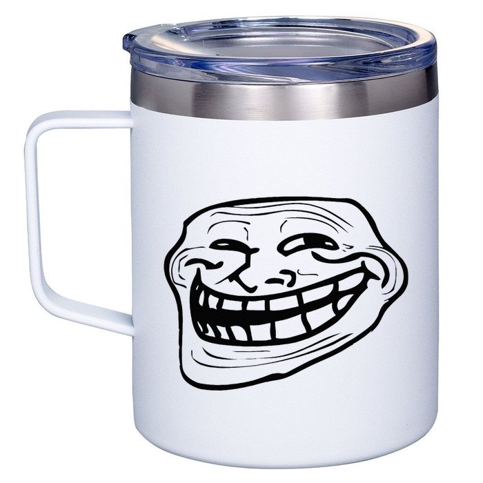 Funny Troll Face Nerd Geek 12oz Stainless Steel Coffee Mug