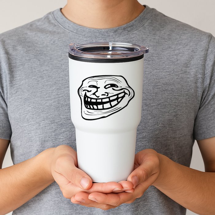 Funny Troll Face Nerd Geek Tumbler
