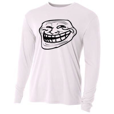 Funny Troll Face Nerd Geek Cooling Performance Long Sleeve Crew