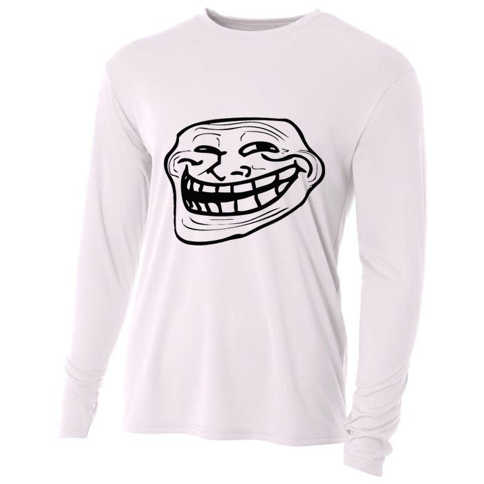 Funny Troll Face Nerd Geek Cooling Performance Long Sleeve Crew