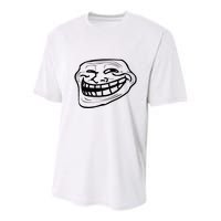 Funny Troll Face Nerd Geek Youth Performance Sprint T-Shirt