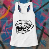 Funny Troll Face Nerd Geek Womens Tank Top