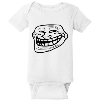 Funny Troll Face Nerd Geek Baby Bodysuit