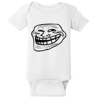 Funny Troll Face Nerd Geek Baby Bodysuit