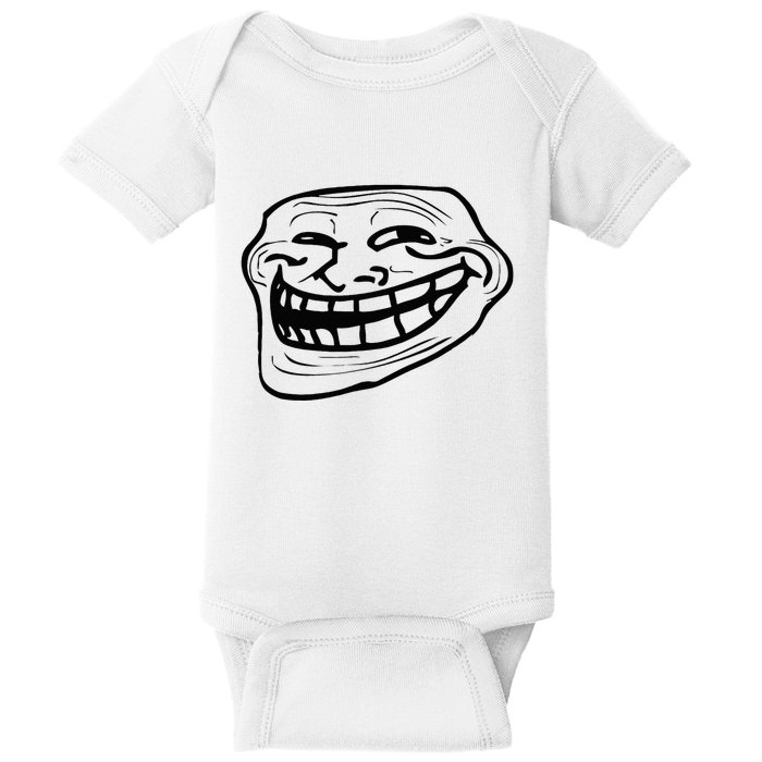 Funny Troll Face Nerd Geek Baby Bodysuit