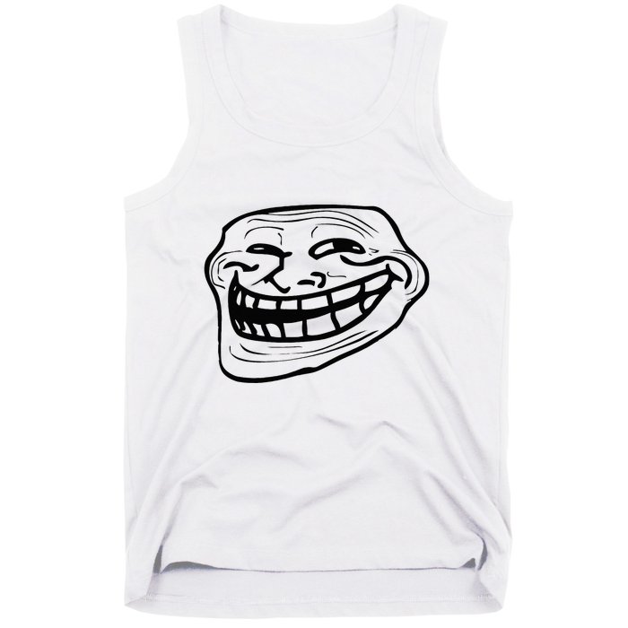 Funny Troll Face Nerd Geek Tank Top