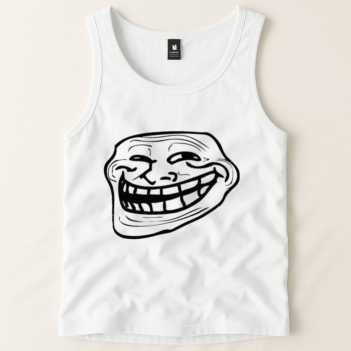 Funny Troll Face Nerd Geek Tank Top