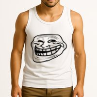 Funny Troll Face Nerd Geek Tank Top