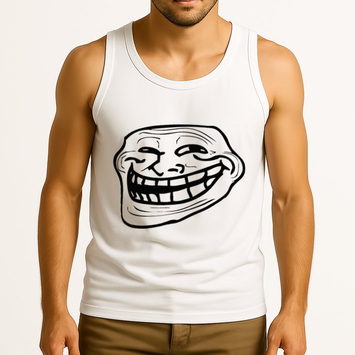 Funny Troll Face Nerd Geek Tank Top