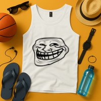 Funny Troll Face Nerd Geek Tank Top
