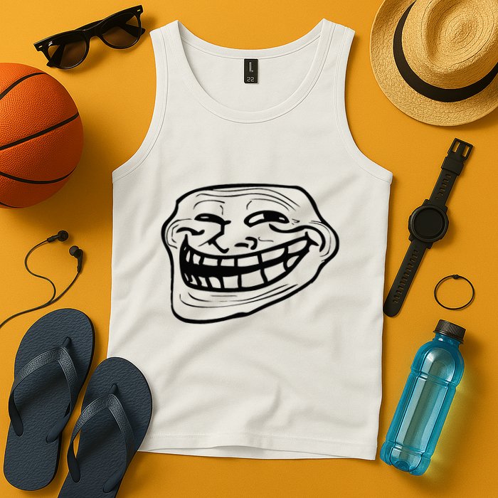 Funny Troll Face Nerd Geek Tank Top