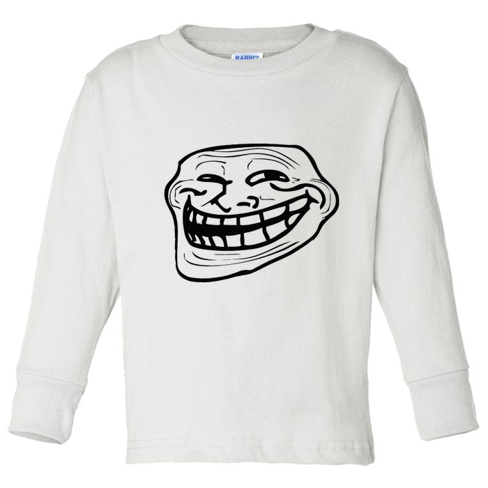 Funny Troll Face Nerd Geek Toddler Long Sleeve Shirt