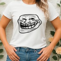 Funny Troll Face Nerd Geek Womens T-Shirt