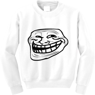 Funny Troll Face Nerd Geek Kids Sweatshirt