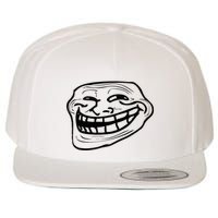 Funny Troll Face Nerd Geek Wool Snapback Cap