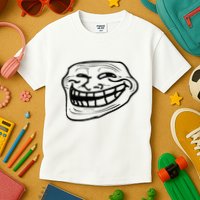 Funny Troll Face Nerd Geek Kids T-Shirt