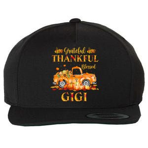 Farm Truck Fall Grateful Thankful Blessed Gigi Thanksgiving Cute Gift Wool Snapback Cap