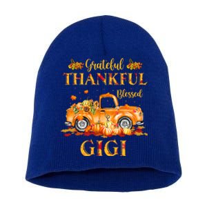 Farm Truck Fall Grateful Thankful Blessed Gigi Thanksgiving Cute Gift Short Acrylic Beanie