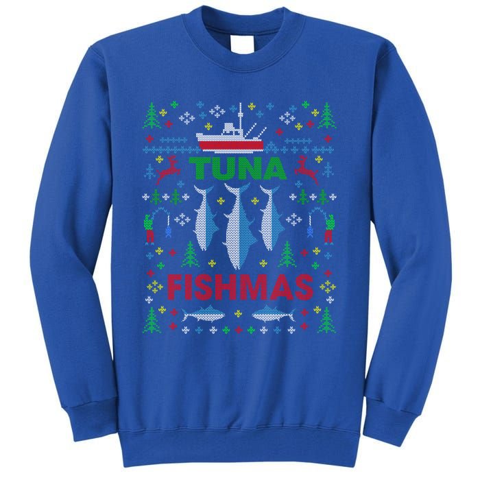 Funny Tuna Fishing Ugly Christmas Party Gift Funny Gift Tall Sweatshirt