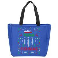 Funny Tuna Fishing Ugly Christmas Party Gift Funny Gift Zip Tote Bag