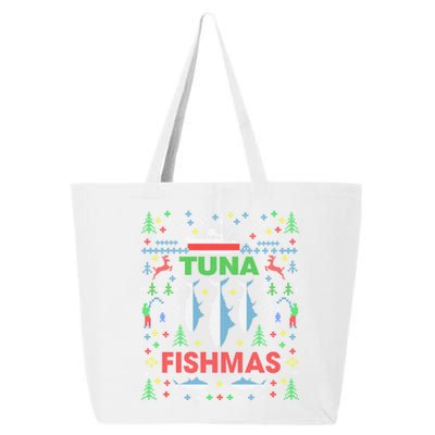 Funny Tuna Fishing Ugly Christmas Party Gift Funny Gift 25L Jumbo Tote