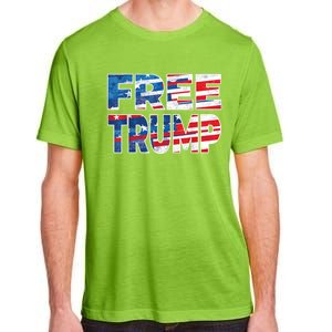 Free Trump Free Donald Trump Distressed Fonts Adult ChromaSoft Performance T-Shirt