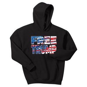 Free Trump Free Donald Trump Distressed Fonts Kids Hoodie