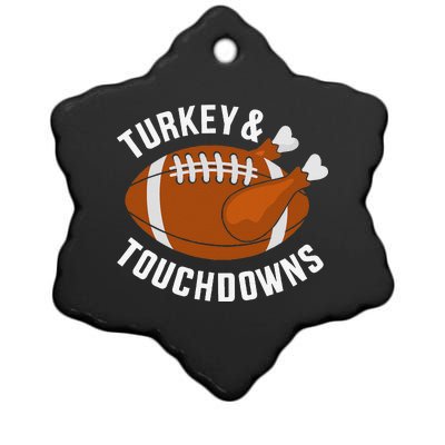 Funny Thanksgiving Football Turkey And Touchdowns Ceramic Star Ornament