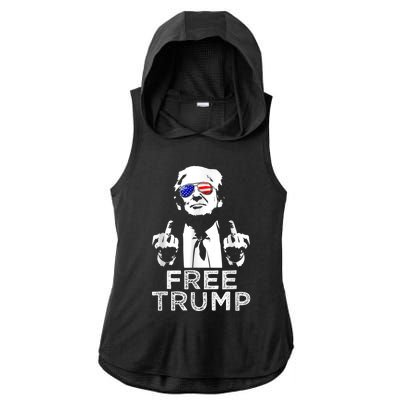 Free Trump, Free Donald Trump Ladies PosiCharge Tri-Blend Wicking Draft Hoodie Tank