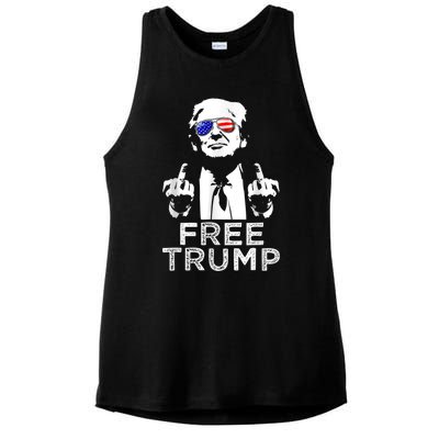 Free Trump, Free Donald Trump Ladies PosiCharge Tri-Blend Wicking Tank