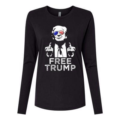 Free Trump, Free Donald Trump Womens Cotton Relaxed Long Sleeve T-Shirt