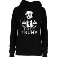 Free Trump, Free Donald Trump Womens Funnel Neck Pullover Hood